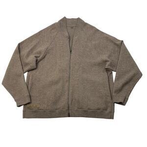Lululemon Sweater Mens 2XL Brown Merino Wool Blend Lab Series Knit Cardigan
